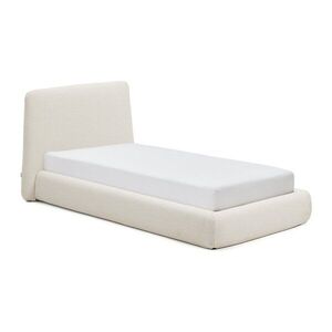 Bézs kárpitozott egyszemélyes ágy ágyrács nélkül 90x200 cm Martina – Kave Home kép