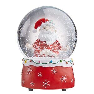 X-MAS zenélő hógömb, jógázó Mikulás Ø10cm kép