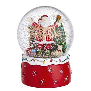 X-MAS zenélő hógömb, 'Merry Christmas' Ø10cm kép