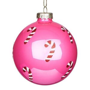 HANG ON üveg karácsonyfadísz, pink Candy Cane Ø8cm kép