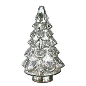 SILVER FOREST üveg fenyőfa ezüst 19cm kép