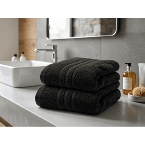 Comfort fekete törölköző 50 x 100 cm, 100% pamut kép