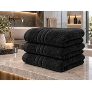 Comfort fekete fürdőlepedő 70 x 140 cm, 100% pamut kép