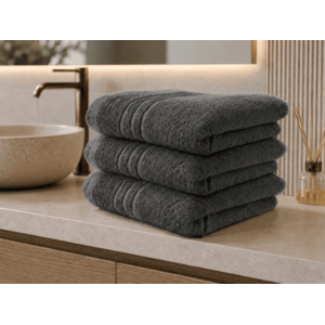 Classic sötétszürke fürdőlepedő 70 x 140 cm, 100% pamut kép