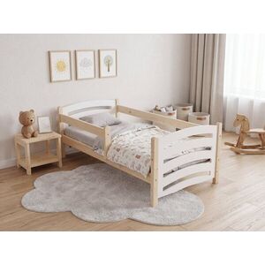 Gyerekágy MELA 80 x 160 cm, fehér–fenyő Matrac: EASYSOFT 8 cm matraccal, Ágyrács: Ágyrács nélkül kép