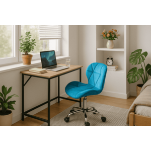 Dolgozószobai szett íróasztal TAYLOR 80x50 cm sonoma tölgy + irodai szék AVOLA VELVET királykék kép