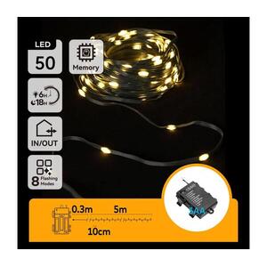 B.V. - LED Kültéri fényfüzér 50xLED/8 funkció 3xAA 5, 3m IP44 meleg fehér B10303K1I kép