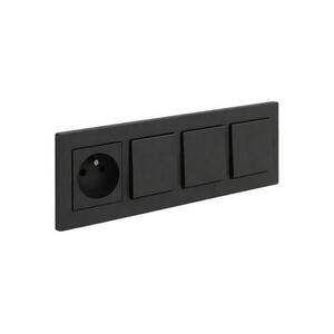 Legrand-háromgombos egypólusú kapcsoló 1-es és 250V/16A háztartási aljzat NILOE STEP LR0047+LR0033+LR0038+LR0038+LR0038 kép