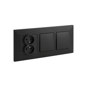 Legrand-1-es dupla egypólusú kapcsoló és dupla otthoni konnektor 250V/16A NILOE STEP LR0046+LR0034+LR0038+LR0038 kép