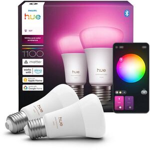 Philips Hue White and Color Ambiance 8, 1 W, 1100 lm, E27, 2 db kép