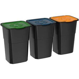 Szemétkosár szelektív hulladékgyűjtésre Eco 3 Master 50 l BLACK, 3 db kép