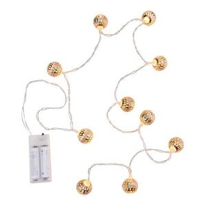 ORIENTAL LIGHTS égősor fém gömbökkel USB kábellel, rozéarany 10 égővel kép