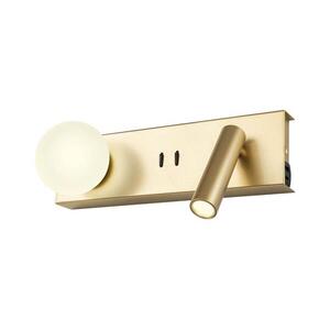 Redo 01-4661 - LED fali lámpatest NORMA LED/5W/230V + LED/3W CRI 90 USB arany 01-4661 kép