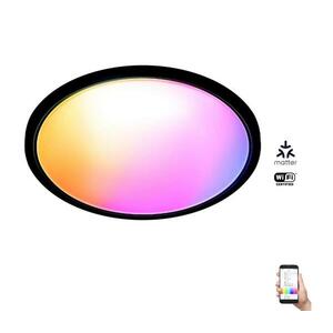 WiZ - LED RGB dimmelhető SUPERSLIM mennyezeti lámpa LED/22W/230V Wi-Fi fekete 8720169072633 kép