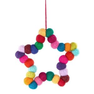 HANG ON karácsonyfadísz, filc csillag 9cm kép