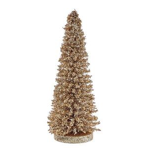 X-MAS csillámló fenyő 28 cm , arany kép