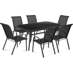 Fieldmann Comfort Steel Black 6+1 kerti bútor szett kép