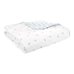 Fehér-kék pamut steppelt gyerek ágytakaró 135x190 cm Mini Star & Stripes – Bianca kép