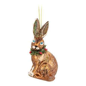 Üveg kézzel készített karácsonyfadísz 5 cm Festive Hare – Sass & Belle kép