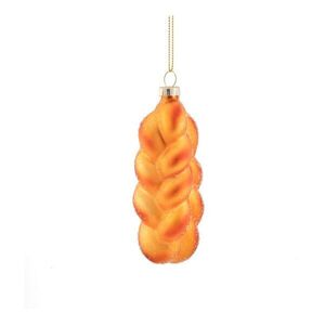 Üveg karácsonyfadísz 3, 5 cm Plait Bread – Sass & Belle kép