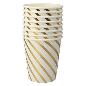 Egyszer használatos papírpohár készlet 8 db-os Gold Swirl – Meri Meri kép