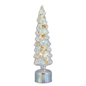XMAS világító-forgó dekorfenyő LED fénnyel, ezüst 39 cm kép