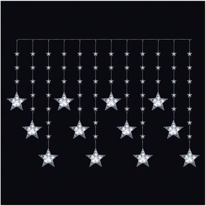EMOS LED karácsonyi függöny – csillagok, kültéri és beltéri, hideg fehér fény, időzítő, 170 × 85cm, 3× AA kép
