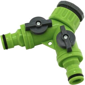 GARVIA Y 1/2" - 3/4" tömlőcsatlakozó 2 tömlőcsatlakozóhoz, kupakkal kép