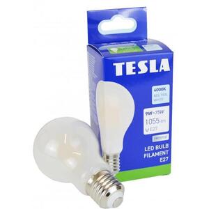 Tesla - FILAMENT BULB E27, 9W, 230V, 1055lm, 4000K nappali fehér, 360°, tejszerű kép