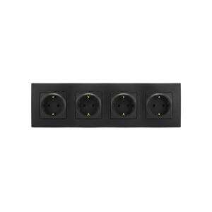 Legrand - Négyes háztartási SCHUKO aljzat 250V/16A NILOE fekete LR0015+LR0114+LR0114+LR0114+LR0114 kép