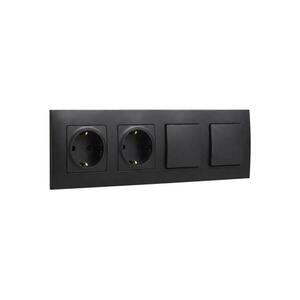 Legrand-Dupla háztartási SCHUKO 250V/16A aljzat és dupla egypólusú kapcsoló 1. számú NILOE LR0015+LR0114+LR0114+LR0006+LR0006 kép