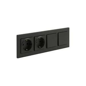 Legrand-Dupla fali SCHUKO aljzat 250V/16A és dupla egypólusú kapcsoló, 1-es számmal NILOE STEP LR0047+LR0116+LR0116+LR0038+LR0038 kép