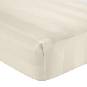 Krémszínű gumis szatén lepedő 150x200 cm So Soft Satin Stripe – Catherine Lansfield kép