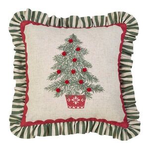 Díszpárna karácsonyi mintával 45x45 cm Frilled Christmas Tree – Catherine Lansfield kép