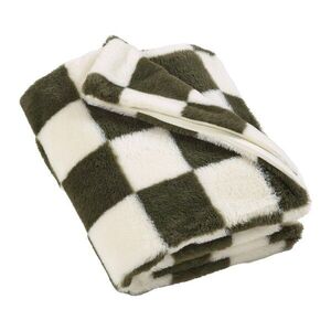 Fehér-zöld takaró 130x170 cm Cosy Soft Checkerboard – Catherine Lansfield kép