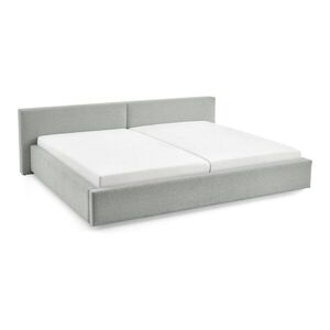 Világosszürke kárpitozott ágyneműtartós franciaágy ágyráccsal 200x240 cm Cube – Meise Möbel kép