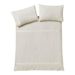 Krémszínű kétszemélyes ágyneműhuzat 200x200 cm Pintuck Easy Iron Percale – Catherine Lansfield kép