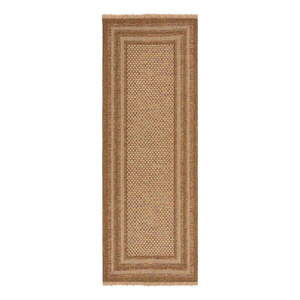 Natúr színű kültéri futószőnyeg 80x230 cm Layla Border – Flair Rugs kép