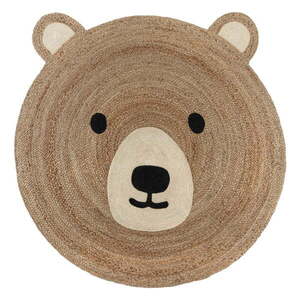 Natúr színű juta gyerek szőnyeg 100x100 cm Bertie Bear – Flair Rugs kép