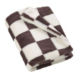 Fehér-sötétbarna takaró 130x170 cm Cosy Soft Checkerboard – Catherine Lansfield kép