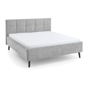 Szürke kárpitozott ágyneműtartós franciaágy ágyráccsal 180x200 cm Nova – Meise Möbel kép