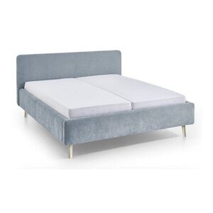 Világoskék kárpitozott franciaágy ágyrács nélkül 180x200 cm Mattis – Meise Möbel kép