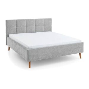 Szürke kárpitozott ágyneműtartós franciaágy ágyráccsal 180x200 cm Nova – Meise Möbel kép