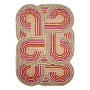 Rózsaszín kézi szövésű gyapjú szőnyeg 160x230 cm Spiral Shaped – Flair Rugs kép