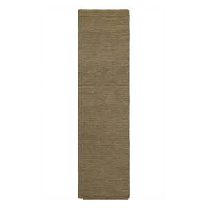 Khaki kézi szövésű gyapjú futószőnyeg 80x230 cm Harris Boucle – Flair Rugs kép