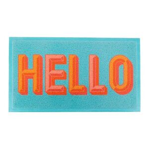Újrahasznosított műanyag lábtörlő 40x70 cm Blue Hello – Artsy Doormats kép