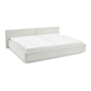 Fehér kárpitozott ágyneműtartós franciaágy ágyráccsal 200x240 cm Cube – Meise Möbel kép