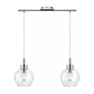 BRILAGI - LED kábeles csillár RETRO GLASS 2xE27/60W/230V matt króm/tiszta 1xEG32519+2xNSTK7485 kép