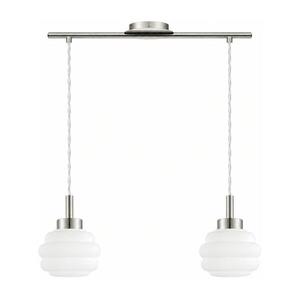 BRILAGI - LED csillár zsinóron RETRO GLASS 2xE27/60W/230V matt króm/fehér 1xEG32519+2xNSTK7639 kép