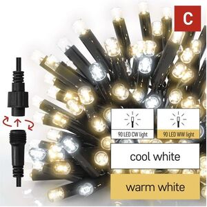 EMOS Premium LED toldható villogó fényfüzér, fekete – jégcsapok, kültéri, meleg/hideg fehér fény, 3m kép